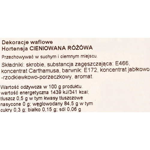 Kwiaty waflowe ozdoby na tort kwiat hortensja różowa dekoracje komunijne wesele urodziny 18 sztuk
